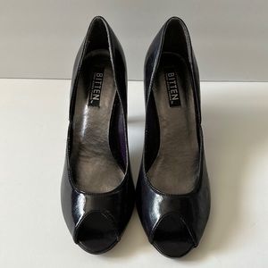 Dark Purple Peekaboo Toe Heels Bitten Sarah Jessica Parker Size 7 Women